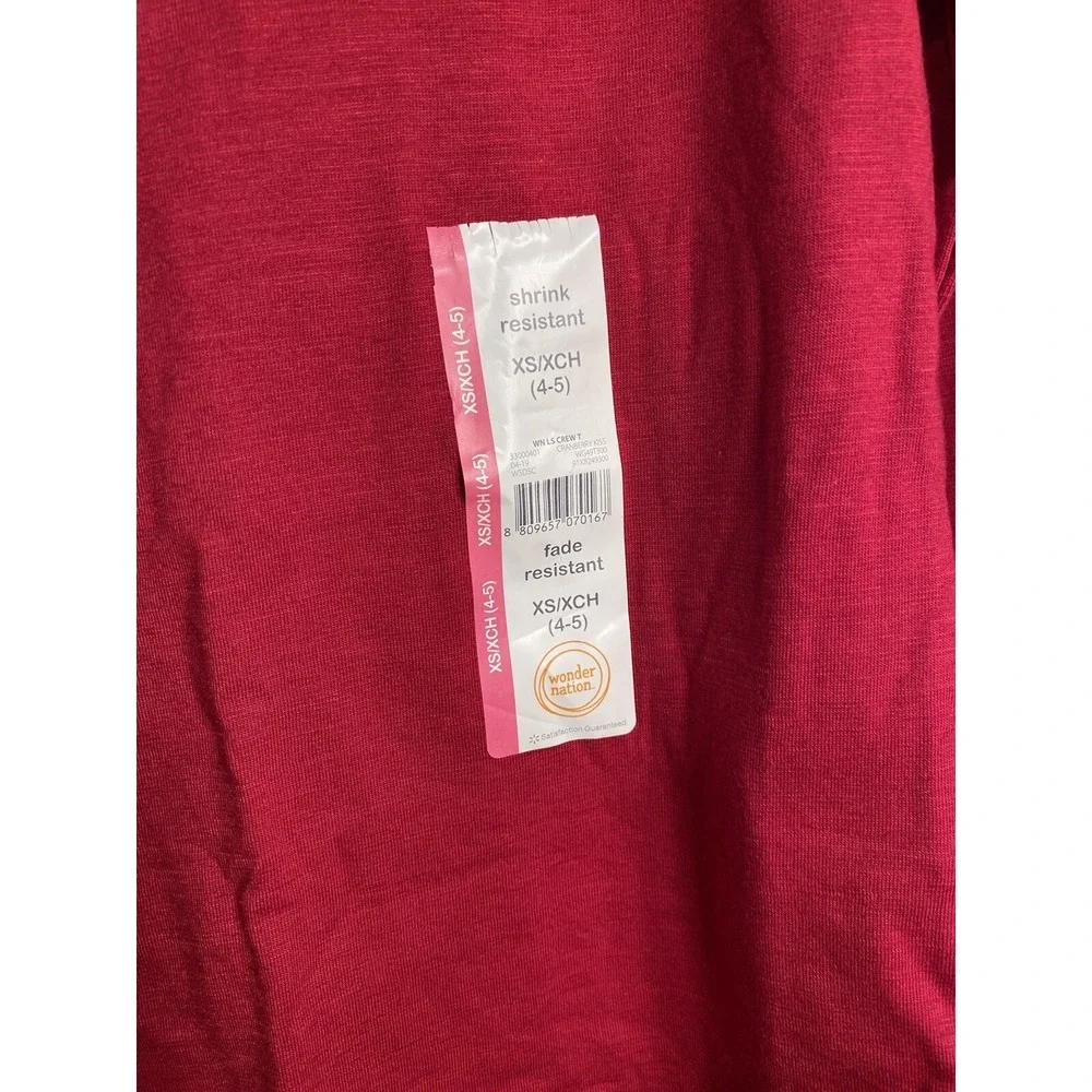 wonder nation girls‎ shirt size XS extra small 4 5 long sleeve